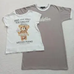 ！お値下げしました！しまむら 半袖ワンピース 　メゾピアノTシャツ セット