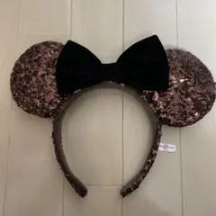 ディズニー　ミニー　ブラウンスパンコールカチューシャ