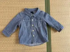 ベビーギャップ　デニムブルー ボタンアップシャツ　80シャツ