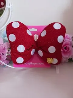 【新品】東京ディズニーリゾート ミニー リボン　ヘアゴム 大　公式購入　スクバに