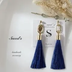 ▪タッセル×ゴールドフープ＆メタルチャーム×パールチャームピアス／イヤリング