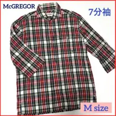 McGREGOR マックレガー マクレガー シャツ チェック 赤 7分袖 メンズ