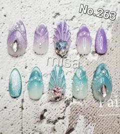 【オーダー】マグネットネイル　ビジュー　夏ネイル ネイルチップ　カラー変更無料