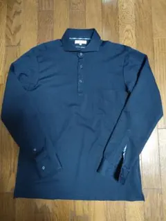 GARAGE ORIHICA　オリヒカ長袖ポロシャツ　紺　Lのサムネイル