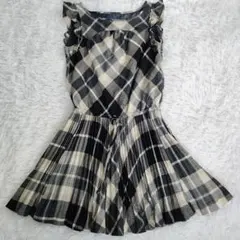 バーバリーブルーレーベル　ノースリーブワンピース　フリル　プリーツ　S