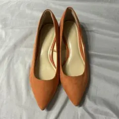 【新品】GU ポインテッドトゥパンプス 23cm オレンジ