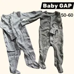 Baby GAPのロンパースセット　グレー　ドット、ストライプ　50-60