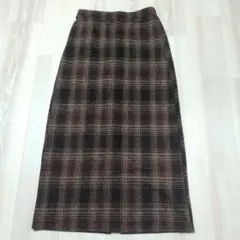 チェック　ロングスカート