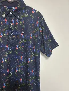 ✨極美品✨　フィドラ　花柄　半袖　ポロシャツ ネイビー　Mのサムネイル