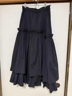 極美品★ユナイテッドアローズ タフタ フリルスカート 黒 38 完売品