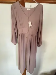 earth music & ecology ピンク長袖ワンピース