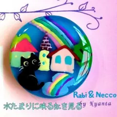 レジンヘアゴム.ブローチ☘ハンドメイド☘手描きNo.302