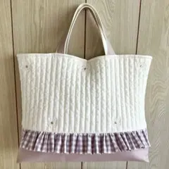 ヌビ おはな フラワー デイジー マーガレット レッスンバッグ チェック 入学