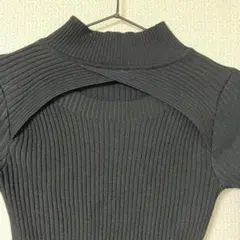 ANAP リブニット カットアウト 黒 トップス スリム ハイネックのサムネイル