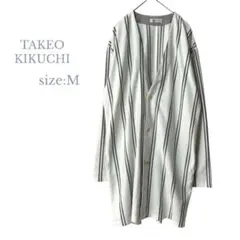 【タケオキクチ】Mサイズ　ストライプジャケット　カジュアル　美品✨大きいサイズ