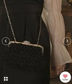 未使用BONLECILL noir 3wayフラワーモチーフパールクラッチバッグ