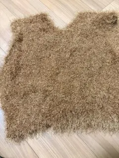 ノースリーブ シャギーニット ブラウン