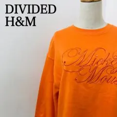 ディバイデッド　オレンジ　ディズニー　刺繍　丸首　長袖トレーナー　Y2Kのサムネイル