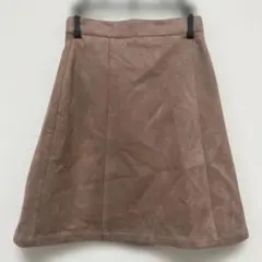 ブラウン スエード風 フレアスカート