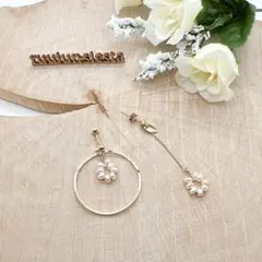 淡水パールピアス　アシンメトリー