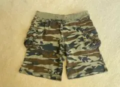 迷彩柄ハーフパンツ サイドポケット付き120cm カモフラージュ 遊び着 男の子