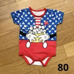 80 ミッキーマウス 半袖 ロンパース コスプレ コスチューム ディズニー 夏