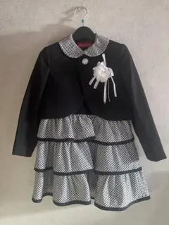 フォーマルドレス ジャケット付き 黒白ドット 卒園 入学式