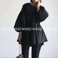 前後2wayバルーンスリーブペプラムブラウス★チュニック ワンピース