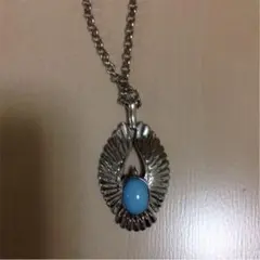 ネックレス ペンダント チェーン ターコイズ フェザー イーグル 美品 アクセ