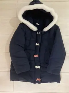 ネイビー ダウンコート ファー付き