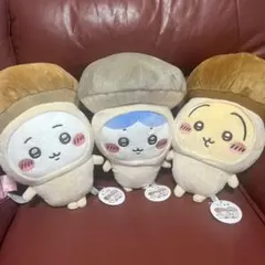 ちいかわ・きのこ着ぐるみBIGぬいぐるみ3種(ちいかわ＆ハチワレ＆うさぎ)
