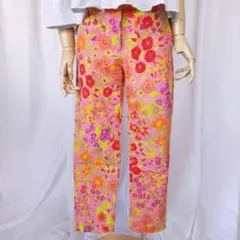WEEKEND MaxMara 花柄 クロップドパンツ 38 ストレッチ ピンクのサムネイル