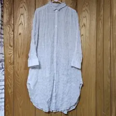 ハルメク クシュクシュ ロングシャツ ブラウス ワンピース