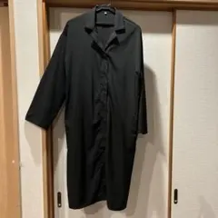 レディース　黒　ロングシャツ　薄手