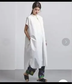 バンドカラーシャツワンピース