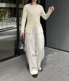 mystic ベロアライクリブニット