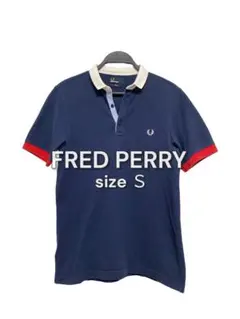 FRED PERRY ネイビー ポロシャツ S バイカラー