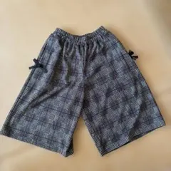 チェック柄 ハーフパンツ リボン　ポケット付き　サイズ130