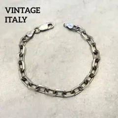 VINTAGE ITALY シルバー925 チェーンブレスレット イタリア製