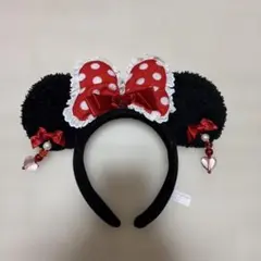 ミニー フリル カチューシャ レース イヤリング 赤 レア