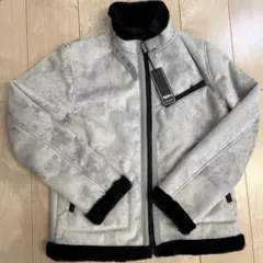 ファー付きジャケット グレー