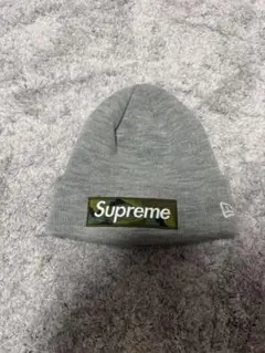 Supreme New Era Box Logo Beanie grey