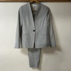 美品 PLST ライトグレー リネン混 パンツセットアップ