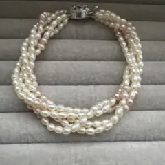 silver 天然　ベビーパール　5連　ブレスレット