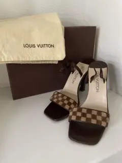 Louis Vuitton ダミエ ハラコ サンダル　37 1/2 24cmのサムネイル