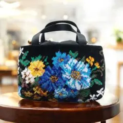 フェイラー シュニール織り 巾着 ミニトートバッグ ハンドバッグ デイジー花柄