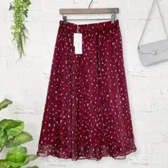 美品タグ付★ プロポーション【M】フレアスカート　シフォン　ロング　ヒョウ柄