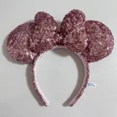 ミニーマウス ミニーちゃん カチューシャ スパンコール ピンク グリッター