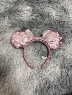 ディズニー　ピンクハートスパンコールカチューシャ