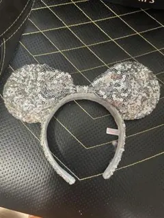 ミッキーマウス耳型カチューシャ シルバー